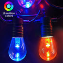 Smart Outdoor Patio Lights – 48FT string length , 15 Smart RGB LED bulbs - LBS800
