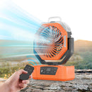 20000mAh Rechargeable Camping Fan with Mist, Portable Battery Powered Fan with LED Light, Remote Control, Oscillation, USB Output & Sleep Timer for Outdoor, RV, Emergency Use