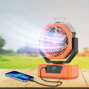 20000mAh Rechargeable Camping Fan with Mist, Portable Battery Powered Fan with LED Light, Remote Control, Oscillation, USB Output & Sleep Timer for Outdoor, RV, Emergency Use