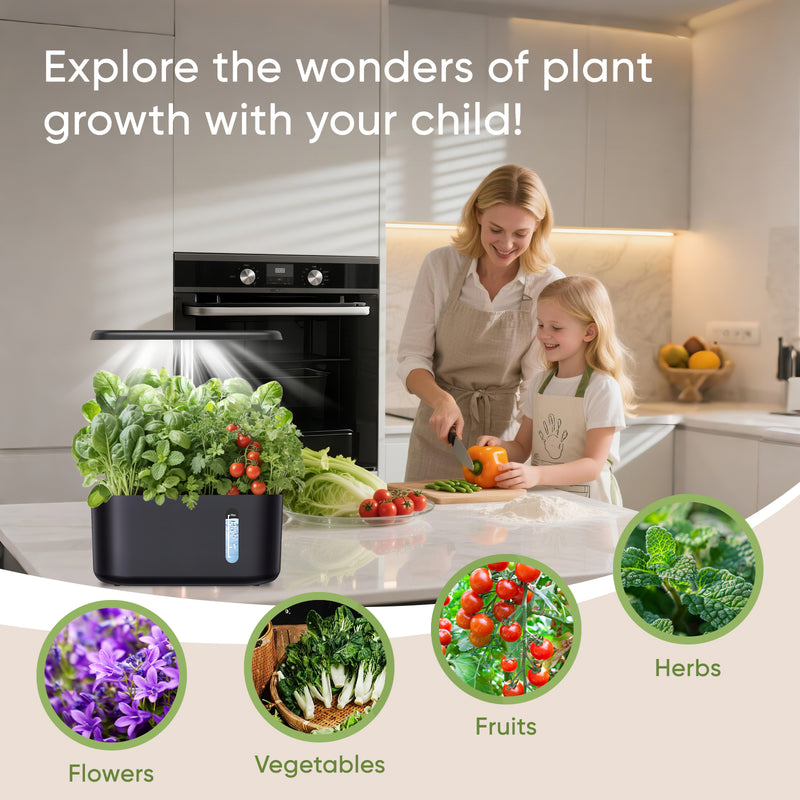 Sonicgrace Indoor Hydroponic Growing System - 5 Pods Smart Herb Garden ...