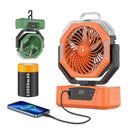 20000mAh Rechargeable Camping Fan with Mist, Portable Battery Powered Fan with LED Light, Remote Control, Oscillation, USB Output & Sleep Timer for Outdoor, RV, Emergency Use