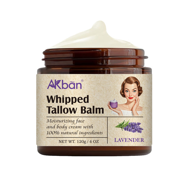 Beef Tallow Balm for Skin Care, Natural Moisturizing Face & Body Cream, Organic Ingredients, Lavender Scent, 120g/4.oz