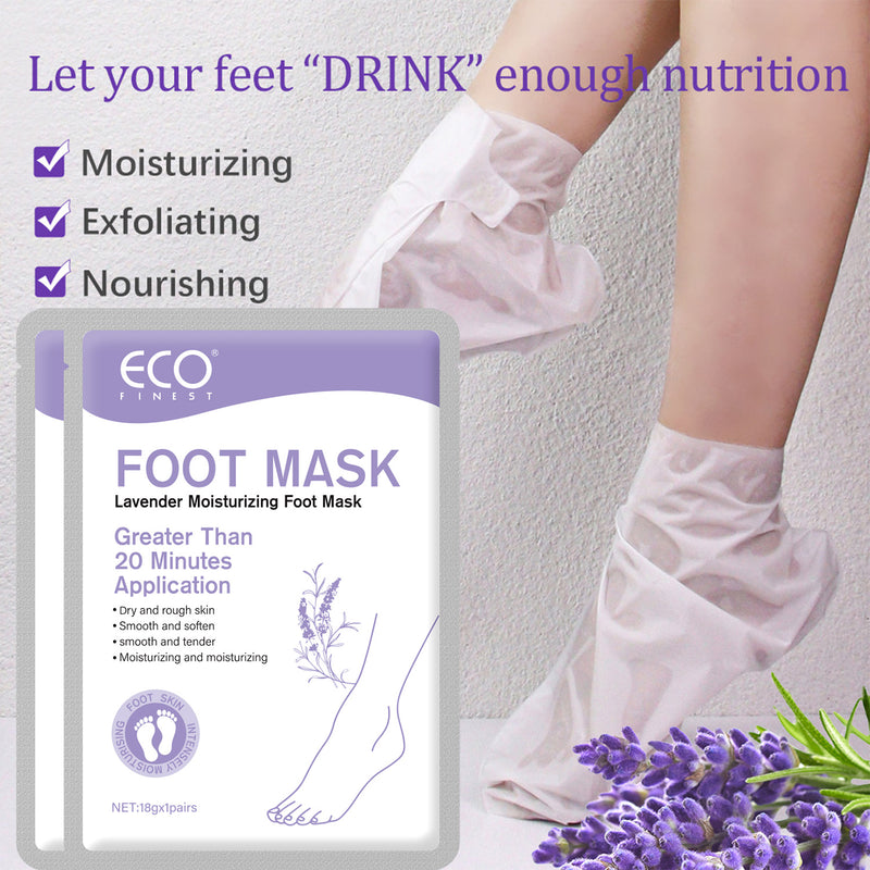 Lavender Moisturizing Foot Mask, Exfoliating & Nourishing for Soft, Smooth Feet, 18g x 3 Pairs