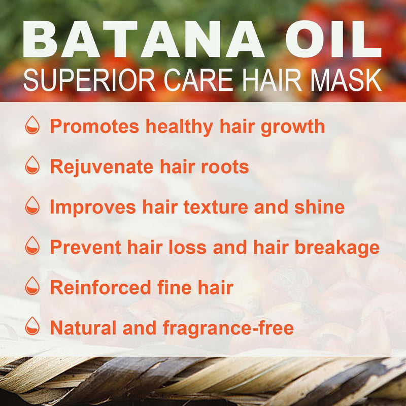 Batana Oil Hair Mask, Deep Repair for Damaged Hair from Hot Tools & Dyeing, 50g /1.76fl oz