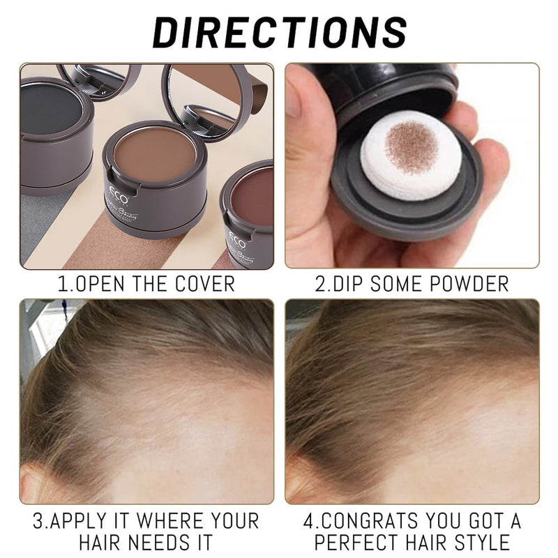 Hair Shadow Powder,Instant Scalp Coverage, Conceal Hairline Gaps & Grey Roots,4g/Pc - Black Color