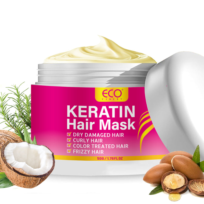 Keratin Hair Mask, Deep Nourishment for Dry, Curly, and Color-Treated Hair, 50g /1.76fl oz