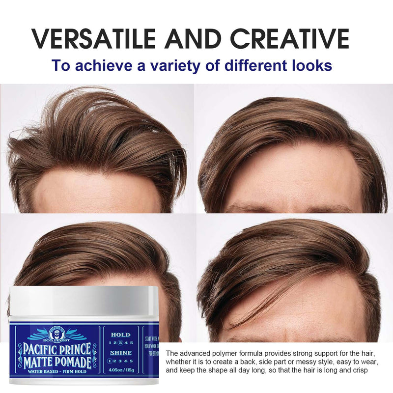 Strong Hold Hair Clay, Matte Finish with Bergamot Scent for All-Day Style, 4.05 Oz/115g