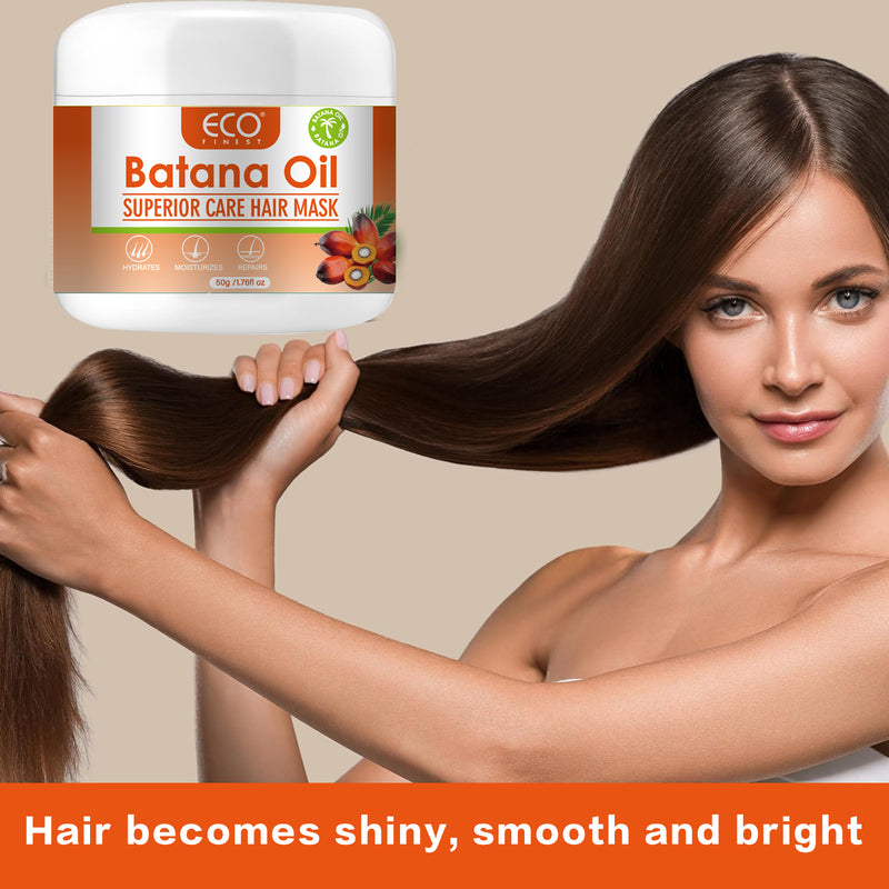 Batana Oil Hair Mask, Deep Repair for Damaged Hair from Hot Tools & Dyeing, 50g /1.76fl oz