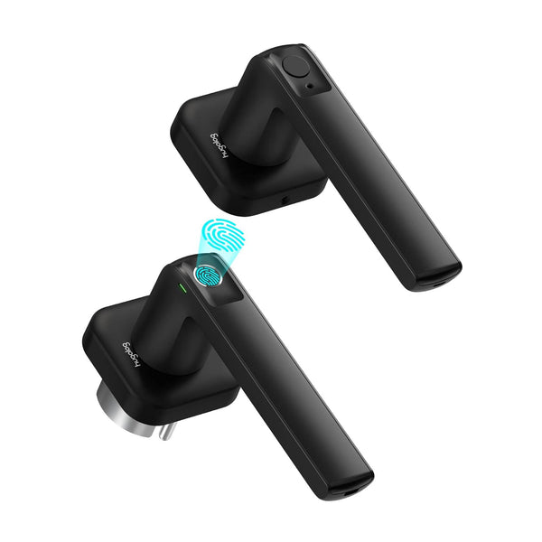 Fingerprint Door Lock, Keyless Entry with Real Voice Prompt, RGB Light Reminder, Easy to Install for Home, Apartment, Office, Storage, Bedroom, Hotel Garage, Black