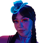 Neon Cowboys Mini LED Neon Light Up Cowboy Hat - 3 Flashing Modes Neon Wire Cowgirl Hat with Headband & Rhinestone Strap, Glow in the Dark Party Accessory for Festivals, Raves, Birthdays
