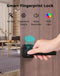 Fingerprint Door Lock, Keyless Entry with Real Voice Prompt, RGB Light Reminder, Easy to Install for Home, Apartment, Office, Storage, Bedroom, Hotel Garage, Black