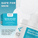 Glycolic Acid 20% Resurfacing Pads, Exfoliate, Brighten and Hydrate Skin with Vitamins & Green Tea, 50 Pads