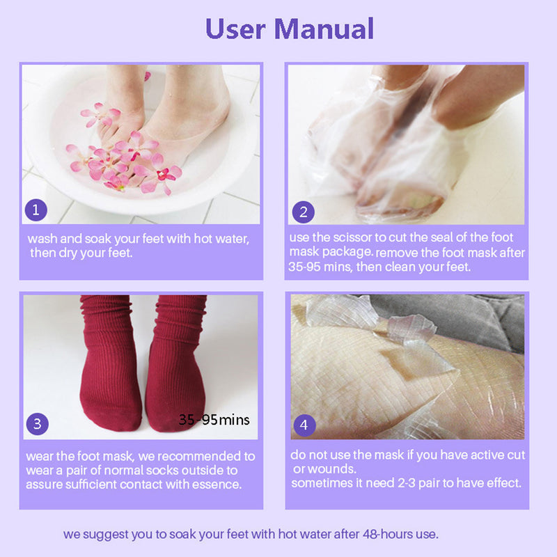 Lavender Moisturizing Foot Mask, Exfoliating & Nourishing for Soft, Smooth Feet, 18g x 3 Pairs