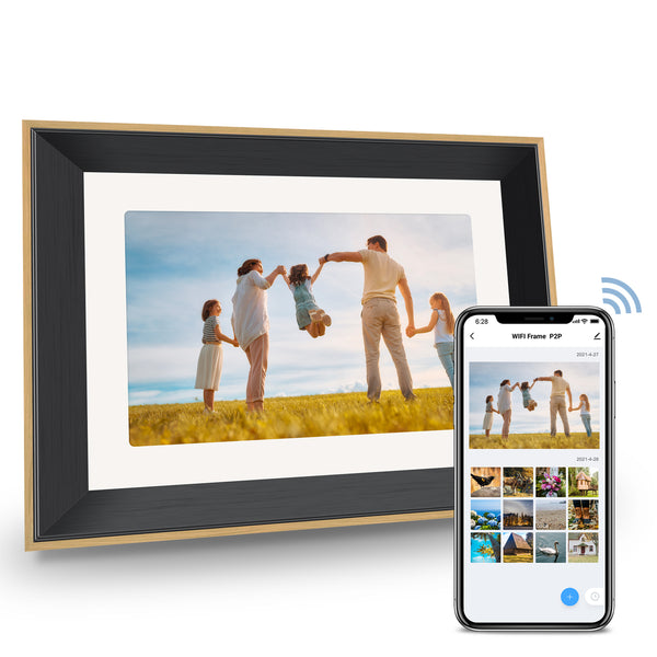 Digital Picture Frame 10.1 inch Frameo WiFi Electronic Photo Frame Wood Frames HD IPS 32GB Memory, Automatic Rotation, Adjustable Brightness, iOS and Aura Carver 10.1\" digital photo frame review: A window to the