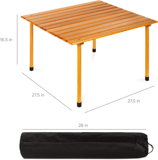 Folding Indoor/Outdoor All Purpose Portable Wooden Table for Picnics, Camping Beach, Tailgating, Patio, Kitchen, Living Room