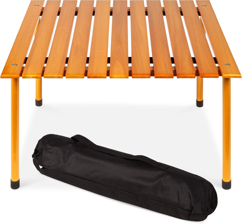Folding Indoor/Outdoor All Purpose Portable Wooden Table for Picnics, Camping Beach, Tailgating, Patio, Kitchen, Living Room