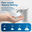 Automatic Liquid Soap Dispenser Touchless – 400ml Hand Soap Liquid Dispenser for Bathroom & Kitchen, Wall Mount or Countertop, 4 Adjustable Foam Levels, Rechargeable, IPX5 Waterproof