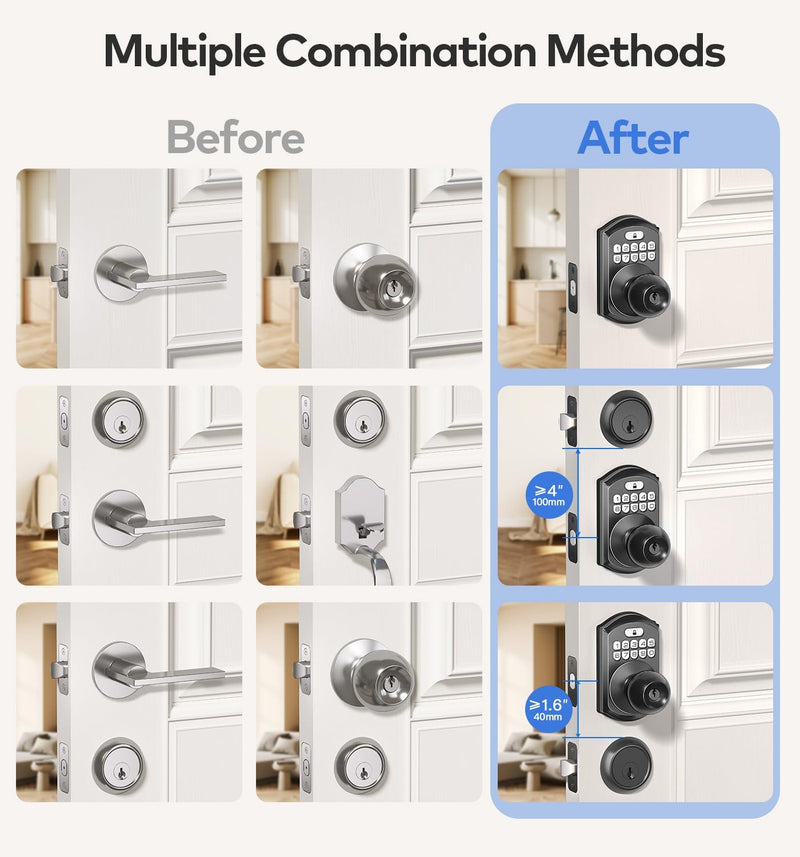 KS03 Electric Knob Lock with Keypad and Key Choose Color