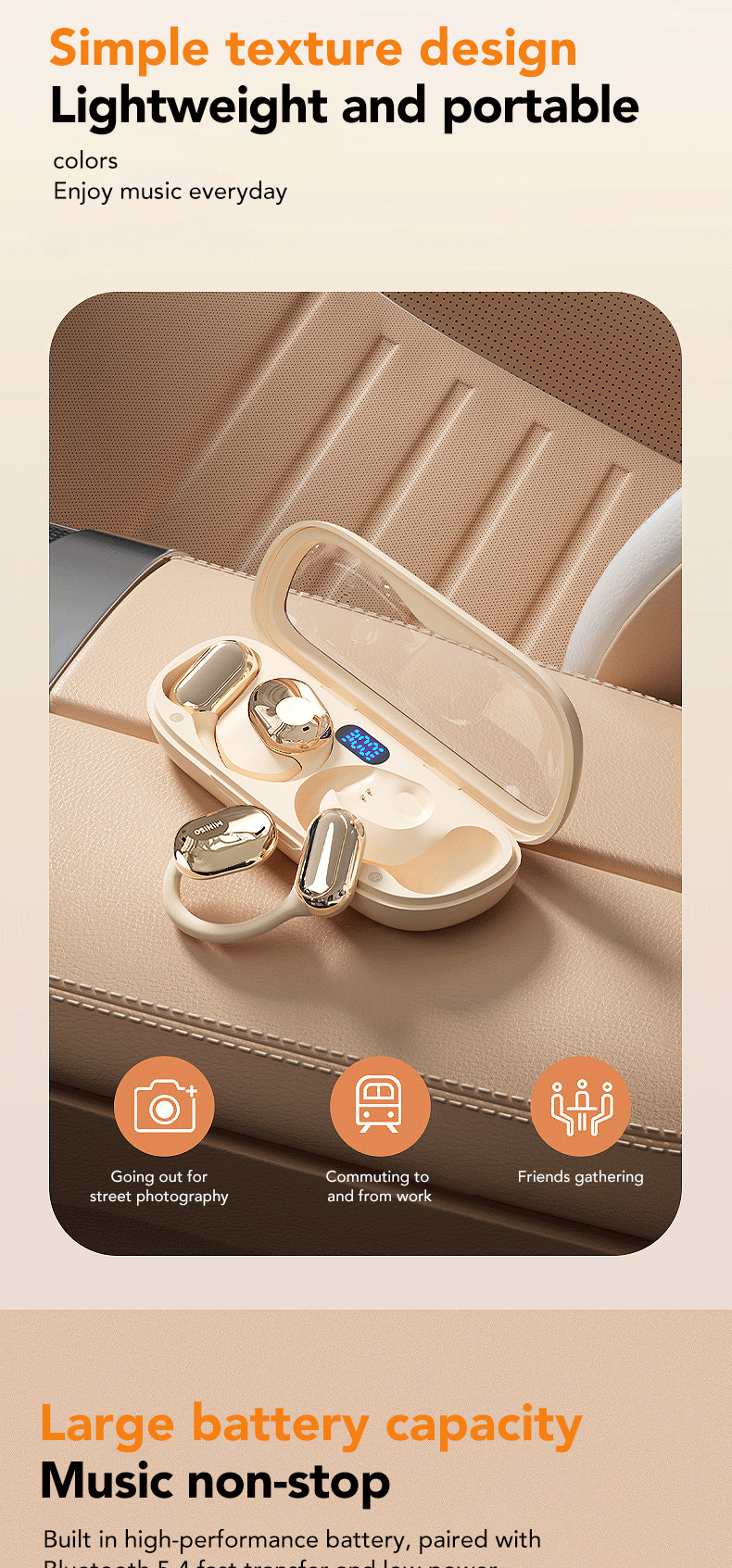 MINISO M61 Open Ear Wireless Headphones OWS Bluetooth 5.4 Earphones Intelligent Touch Control Sport Waterproof Headsets Stereo Earbuds