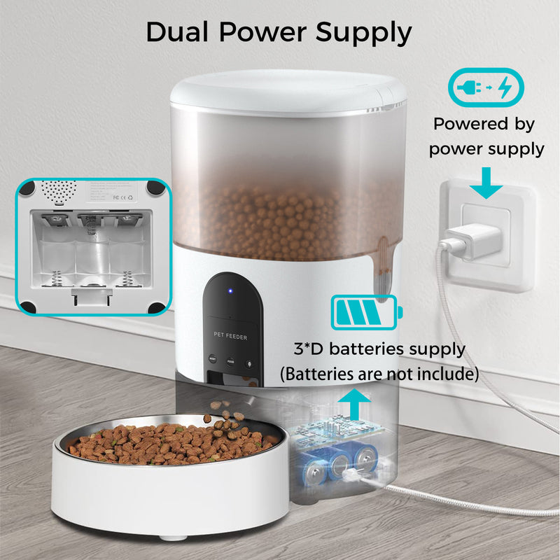eco4life WiFi Smart Pet Feeder (6L) with Stainless Steel Food Bowl - SC-PF200