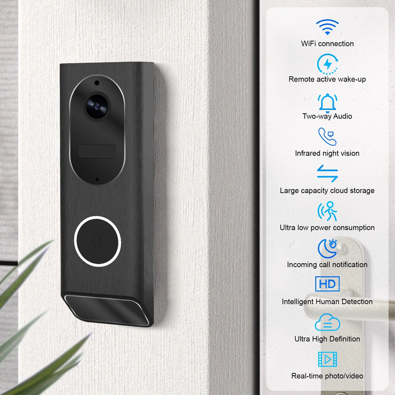 Smart Video Doorbell Camera (2.4G Wi-Fi) - with Industry Leading HD Camera, Smart Security, Night Vision and Alexa enabled , 2-Way Talk,Cloud Storage