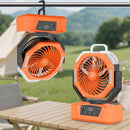 20000mAh Rechargeable Camping Fan with Mist, Portable Battery Powered Fan with LED Light, Remote Control, Oscillation, USB Output & Sleep Timer for Outdoor, RV, Emergency Use