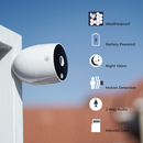 Eco4life 2PCs Wireless Outdoor Security IP Camera W/ Doorbell & Spotlight Cam Bundle