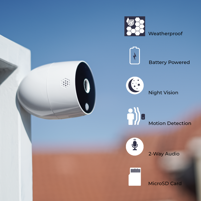 Eco4life Battery Cam 3PCs w/ Security IP Camera & Video Doorbell Camera Bundle