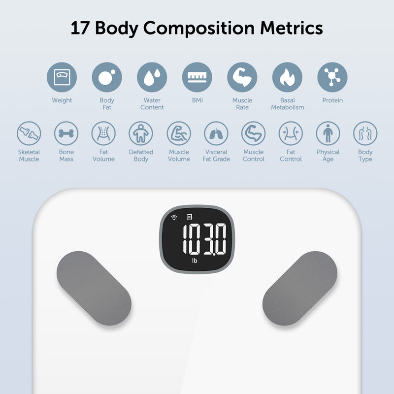 Greater Goods Digital Wi-Fi Smart Scale with Free App, Measures Key Body Composition, Including Weight, Body Fat, BMI, and Muscle Mass, Designed in