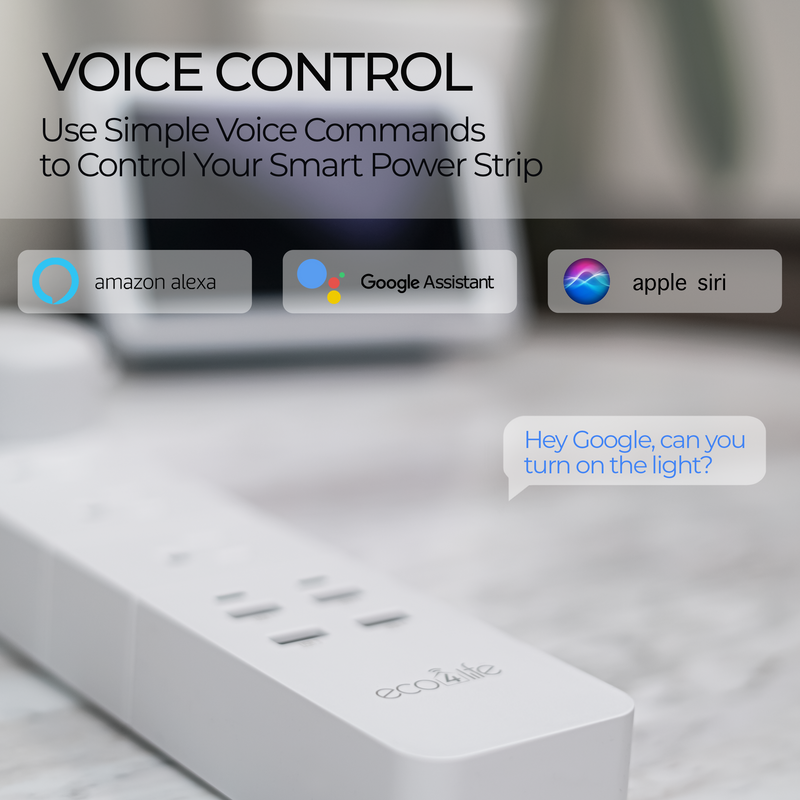 WiFi Smart Power Surge Protector with 4 Outlets and 4 USB Charging Ports - C380
